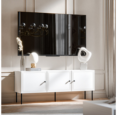 TV komoda PALAZZO BIS 150 3D, biela TV komoda PALAZZO BIS 150 3D, biela