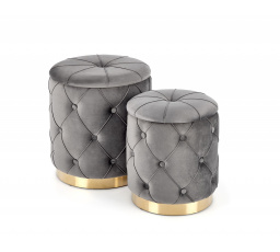 Taburet POLLY sada, sivý Velvet