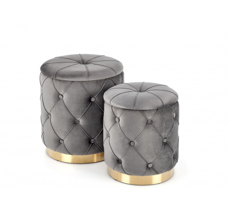 Taburet POLLY sada, sivý Velvet Taburet POLLY sada, sivý Velvet