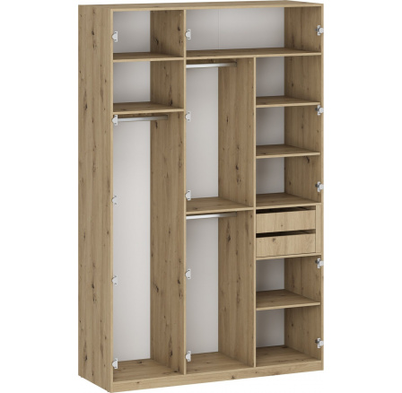 Šatníková skriňa FLEX K7 carpus, Dub Artisan