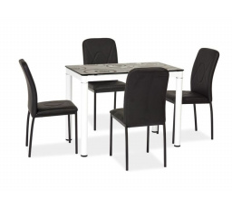 Jedálenský stôl DAMAR, čierna/biela, 100x60 cm