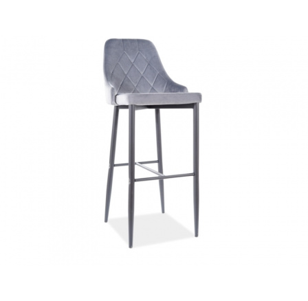 Barová stolička TRIX B Velvet H-1, čierna/sivá Bluvel 14
