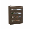 Posuvná skriňa so zrkadlom a LED osvetlením BALTIC 150 Choco+Choco