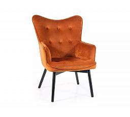 Kreslo CARMEN VELVET, Škoricový Bluvel 4215/Čierny mat