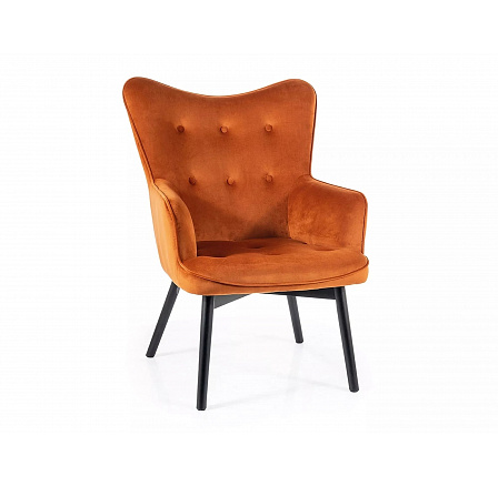 Kreslo CARMEN VELVET, Škoricový Bluvel 4215/Čierny mat