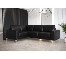 Rohová sedacia súprava ARIA II 250x185 - čierna eko koža, ľavá