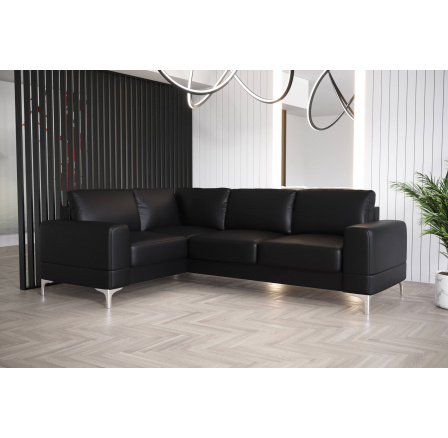 Rohová sedacia súprava ARIA II 250x185 - čierna eko koža, ľavá