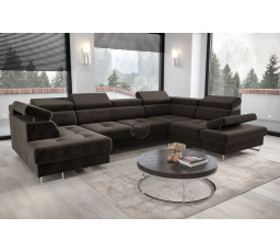 Rohová sedacia súprava GALAXY MAX II s funkciou spania 210x350x165 - sivá, pravá