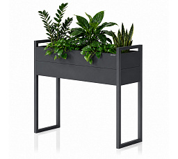 Kovový vysoký kvetináč na kvety antracitový: MARGARETI H 1000 x 1000 x 380 mm