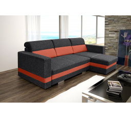 Rohová sedacia súprava Rimini P čierna/oranžová