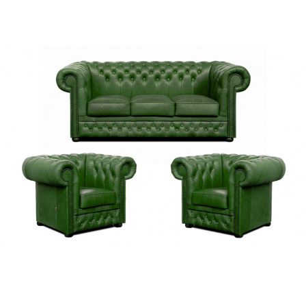 Sedacia súprava Chesterfield Lord 3+1+1 koža zelená Sedacia súprava Chesterfield Lord 3+1+1 koža zelená