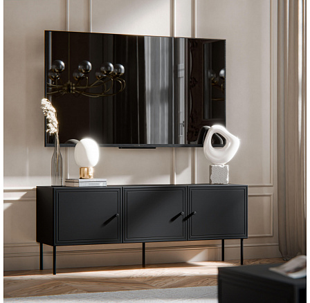 TV komoda PALAZZO BIS 150 3D, čierna TV komoda PALAZZO BIS 150 3D, čierna