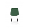 Jedálenská stolička K525 VELVET, Tmavozelená/Čierna