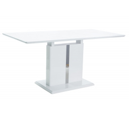 Jedálenský stôl DALLAS rozkladací - biely vysoký lesk (S) (K150-Z)
