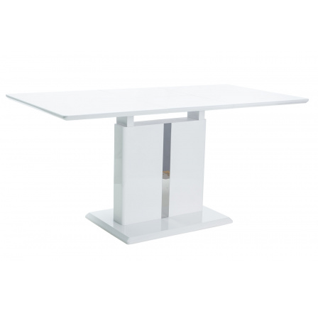 Jedálenský stôl DALLAS rozkladací - biely vysoký lesk (S) (K150-Z)