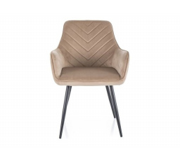 Jedálenská stolička FIG VELVET, béžová Bluvel 28/čierna