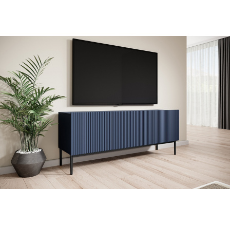 TV skrinka Nicole 150 cm - Tmavomodrá MDF / čierne nohy TV skrinka Nicole 150 cm - Tmavomodrá MDF / čierne nohy