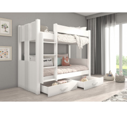 Dvojlôžková poschodová posteľ ARTA 200x90 Biela+Biela