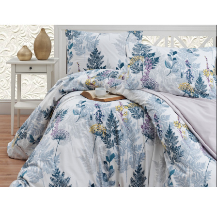 Obliečky bavlna 140x200, 70x90cm Wood grey nitovaný gombík