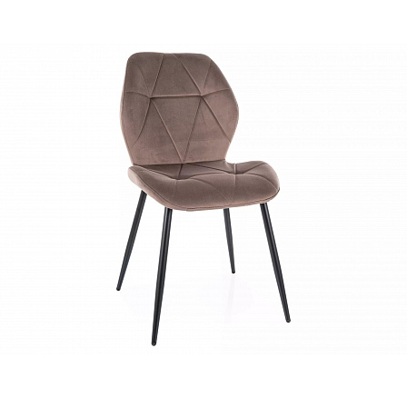 Jedálenská stolička RICK VELVET, Cappuccino Bluvel 38/Čierna Jedálenská stolička RICK VELVET, Cappuccino Bluvel 38/Čierna