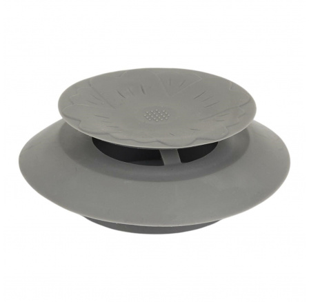 Silikónová zátka do drezu sivá