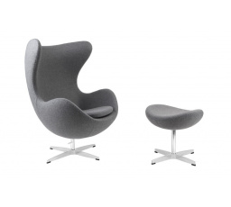 Kreslo Vajce s podnožkou kašmír 42 svetlosivá Premium