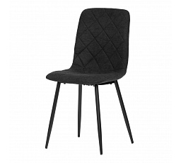 Jedálenská stolička, čierna látka, čierne kovové nohy