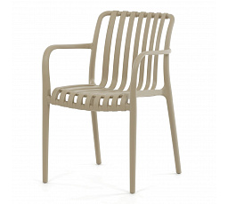 Jedálenská stolička, stohovateľná, cappuccino plast