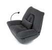 Polohovací křeslo, elektrické zabudované ovládání, šedá, látka, TV-7081 GREY2