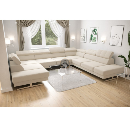 Rohová sedacia súprava EMPORIO MAX I 300X350X220 - pravá, béžová