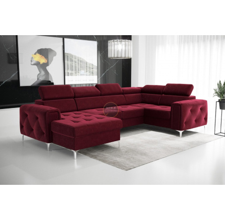Rohová sedacia súprava ORION MAX III s funkciou spania 165x320x185 cm - červená, pravá Rohová sedacia súprava ORION MAX III s funkciou spania 165x320x185 cm - červená, pravá