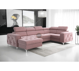 Rohová sedacia súprava ORION MAX III s funkciou spania 165x320x185 cm - ružová, pravá
