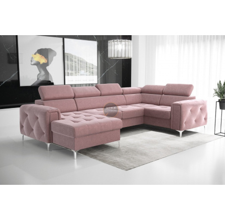 Rohová sedacia súprava ORION MAX III s funkciou spania 165x320x185 cm - ružová, pravá Rohová sedacia súprava ORION MAX III s funkciou spania 165x320x185 cm - ružová, pravá