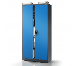 Kancelárska kovová skriňa na dokumenty antracitovo-modrá: JAN H, 900 x 1950 x 400 mm