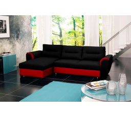 Rohová sedacia súprava Tommy L čierna/červená