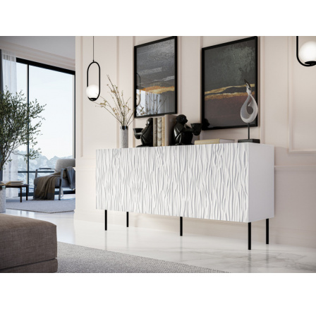 Komoda JUNGLE 152, biela matná/biela matná