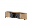 TV komoda OVO, tmavý betón/starý dub