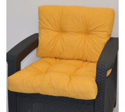 Poduška na kreslo z umelého ratanu - látka žltý melír