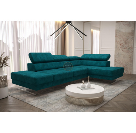 Rohová sedacia súprava EMPORIO MINI 300x180 - pravá, tyrkysová