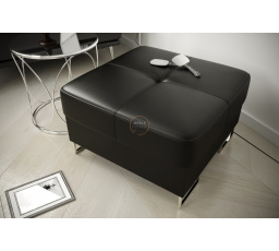 Taburet s úložným priestorom GALAXY 55×55 prírodná koža - voliteľný odtieň