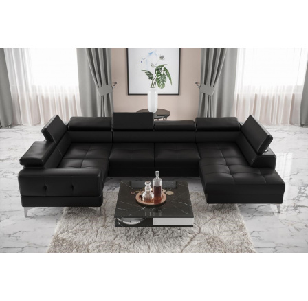 Rohová sedacia súprava TOSCANIA MAX I 170x350x185 cm - čierna eko koža, ľavá Rohová sedacia súprava TOSCANIA MAX I 170x350x185 cm - čierna eko koža, ľavá