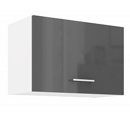 Horní skříňka SOLA - 60 OK-40 1F, Bílá/Šedý Lesk