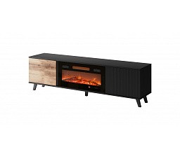 TV komoda RANDOM RTV-K RTV 180 cm s krbom, dub wotan/čierny