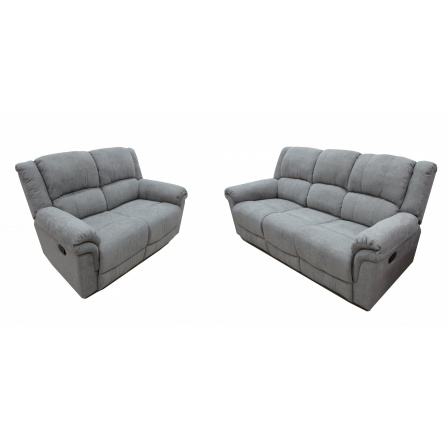 SUNRISE (HS6143A + HS6143B)- 3RR+2RR relaxačná mechanická sedacia súprava látka FB -065 GREY-grey(ZHCH) CH18***