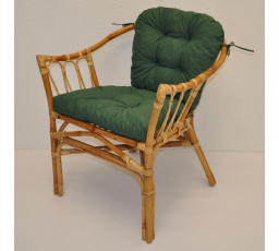 Ratanové kreslo Subaliu - vankúš tmavozelený