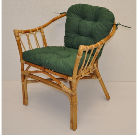 Ratanové kreslo Subaliu - vankúš tmavozelený Ratanové kreslo Subaliu - vankúš tmavozelený