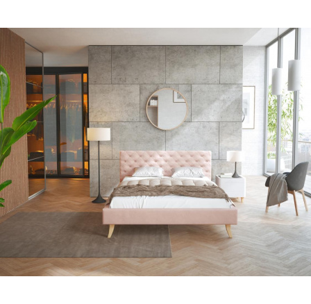 Čalúnená posteľ KALIFORNIA- TRINITY (svetlo ružová) - 180 x 200