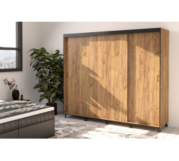BERGAMO 250 Craft Gold+Black posuvná skriňa