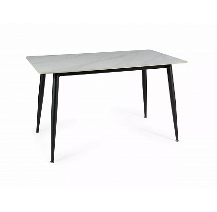 Jedálenský stôl RION, Efekt bieleho mramoru/Čierny matný
