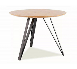 Jedálenský stôl TETIS, Dub/Čierna matná